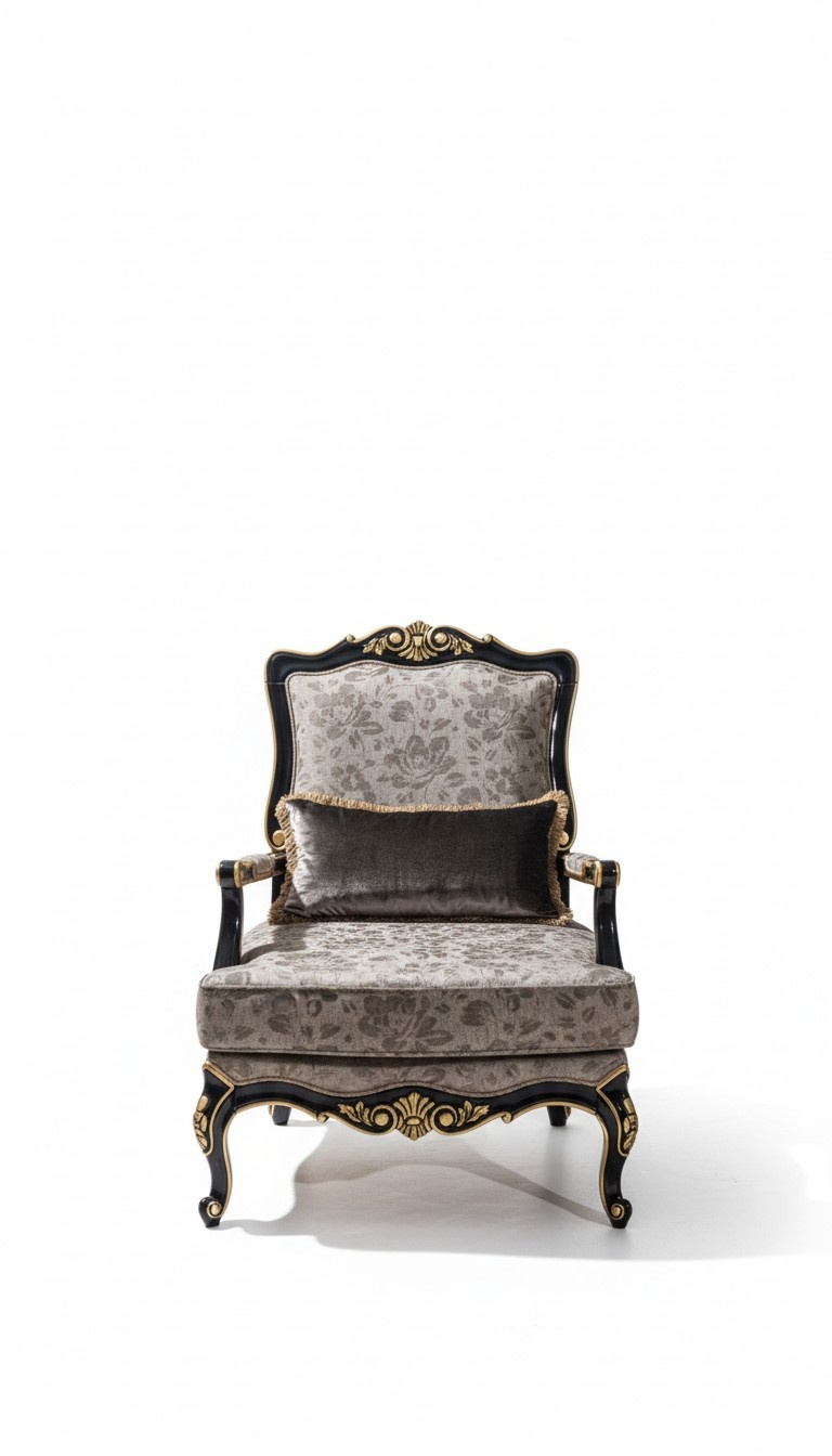 Armchair Upholstery Designer Textile 1 Seater Single Seater Baroque