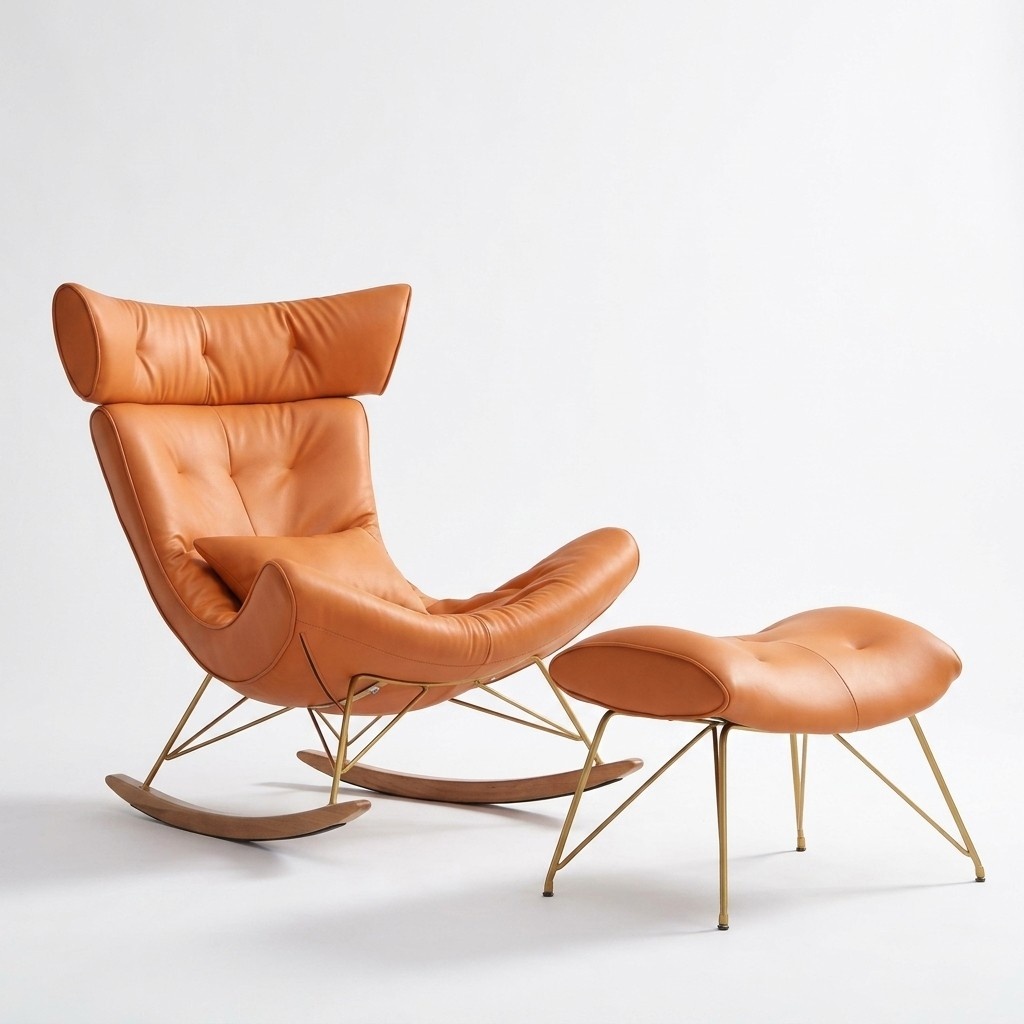 Armchair Metal Design Upholstery Lounge Club Chair Seat Room Swing