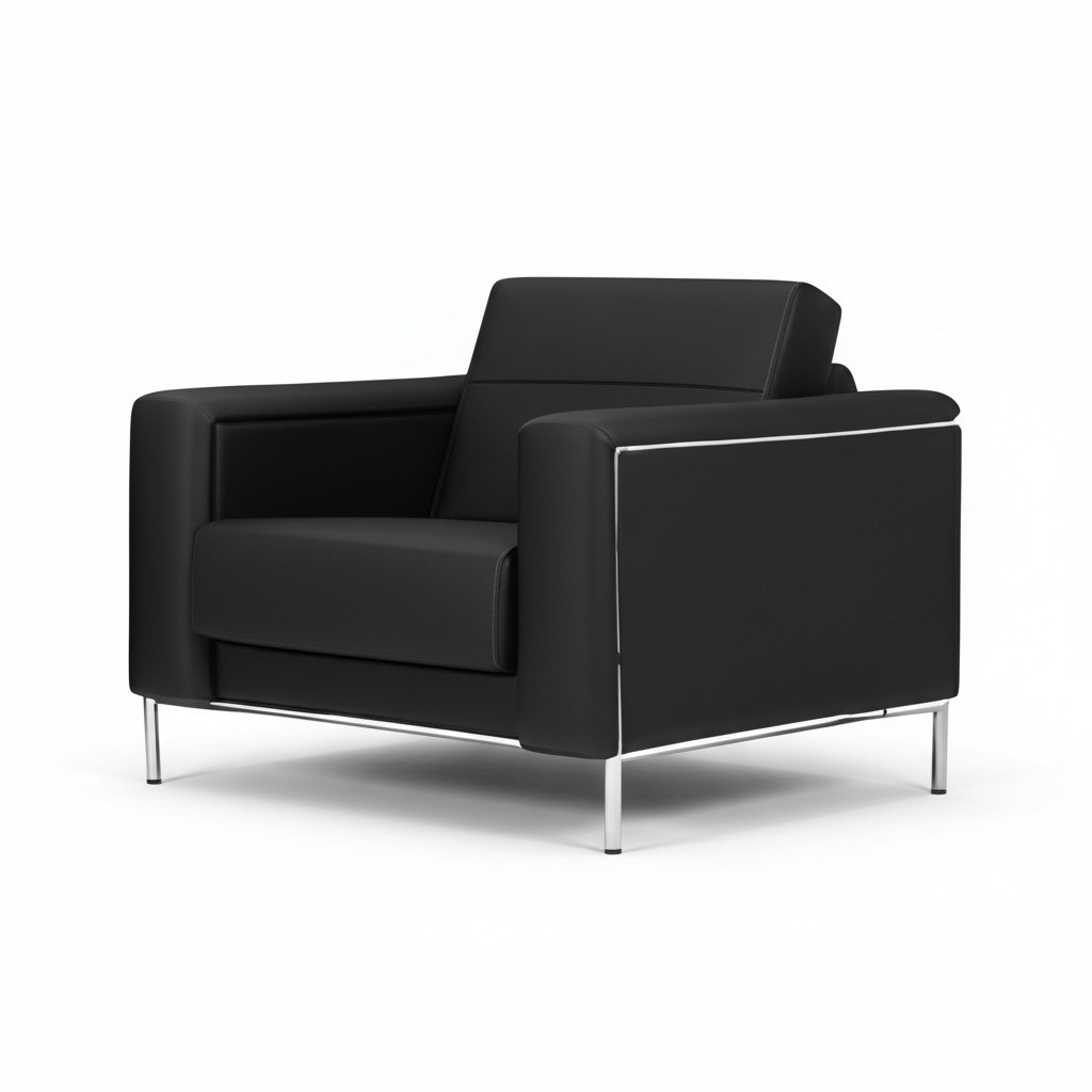 Modern Armchair 1 Seat Leather Luxury Office Furniture Black Designer Armchair