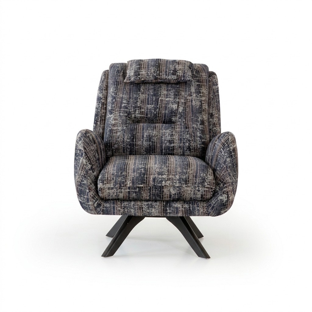 Armchair Modern Gray Living Room Seating Furniture Textile Luxury Design Furniture Lounge Club