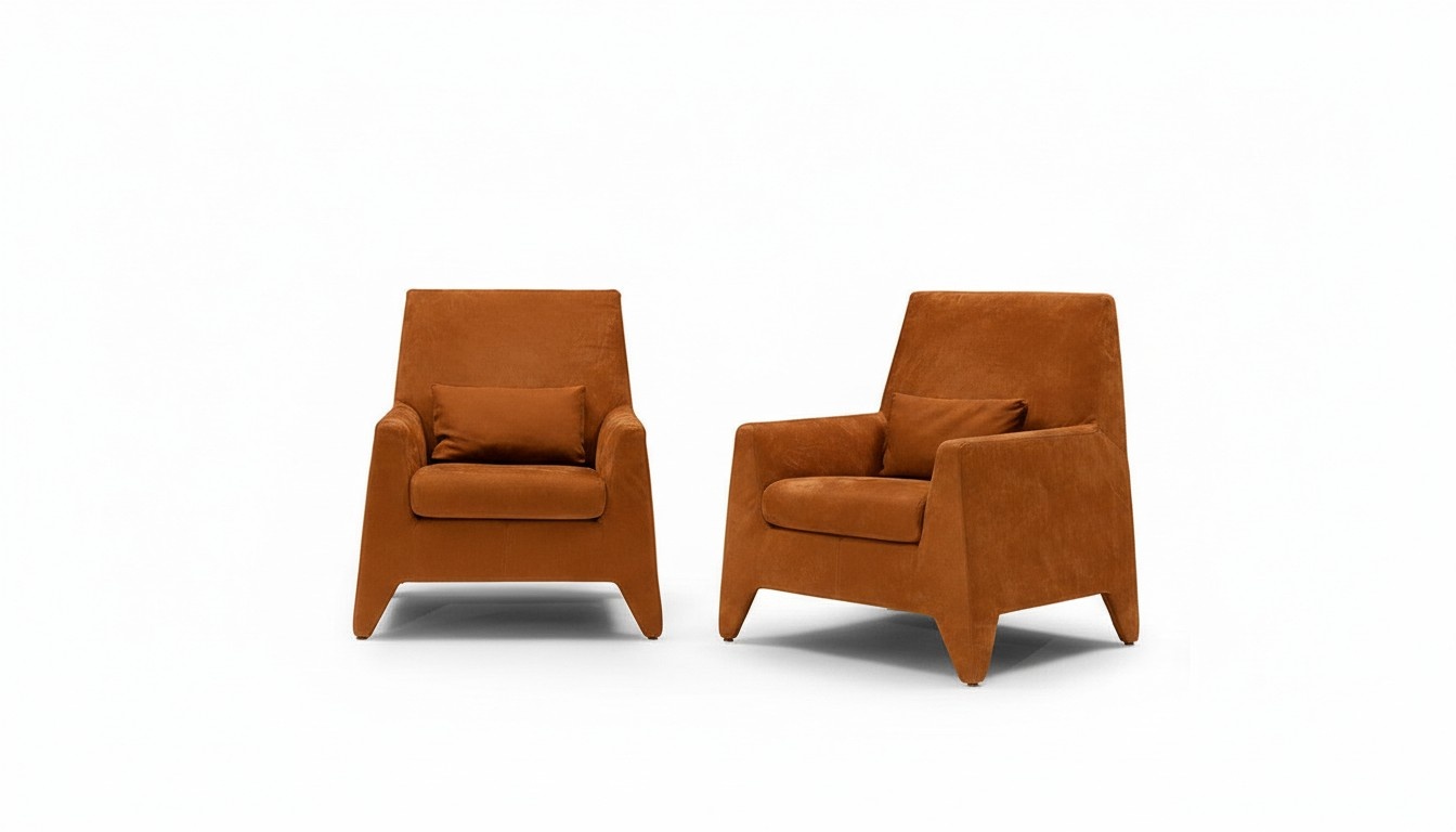Armchair Seat Modern Design Living Room Upholstery Single Seater Textile Brown Style Luxury