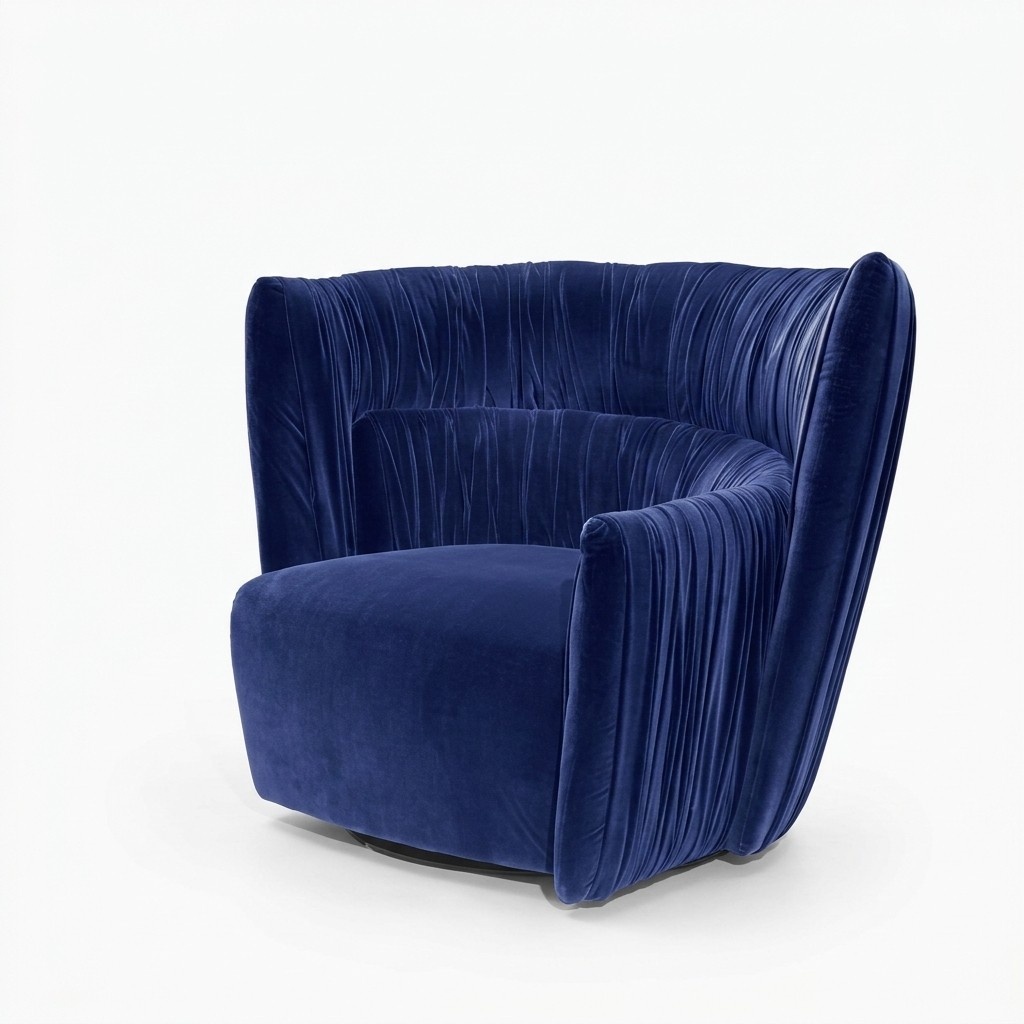 Armchair Single seater Italian style Upholstery Wood Textile Prianera Luxury Blue