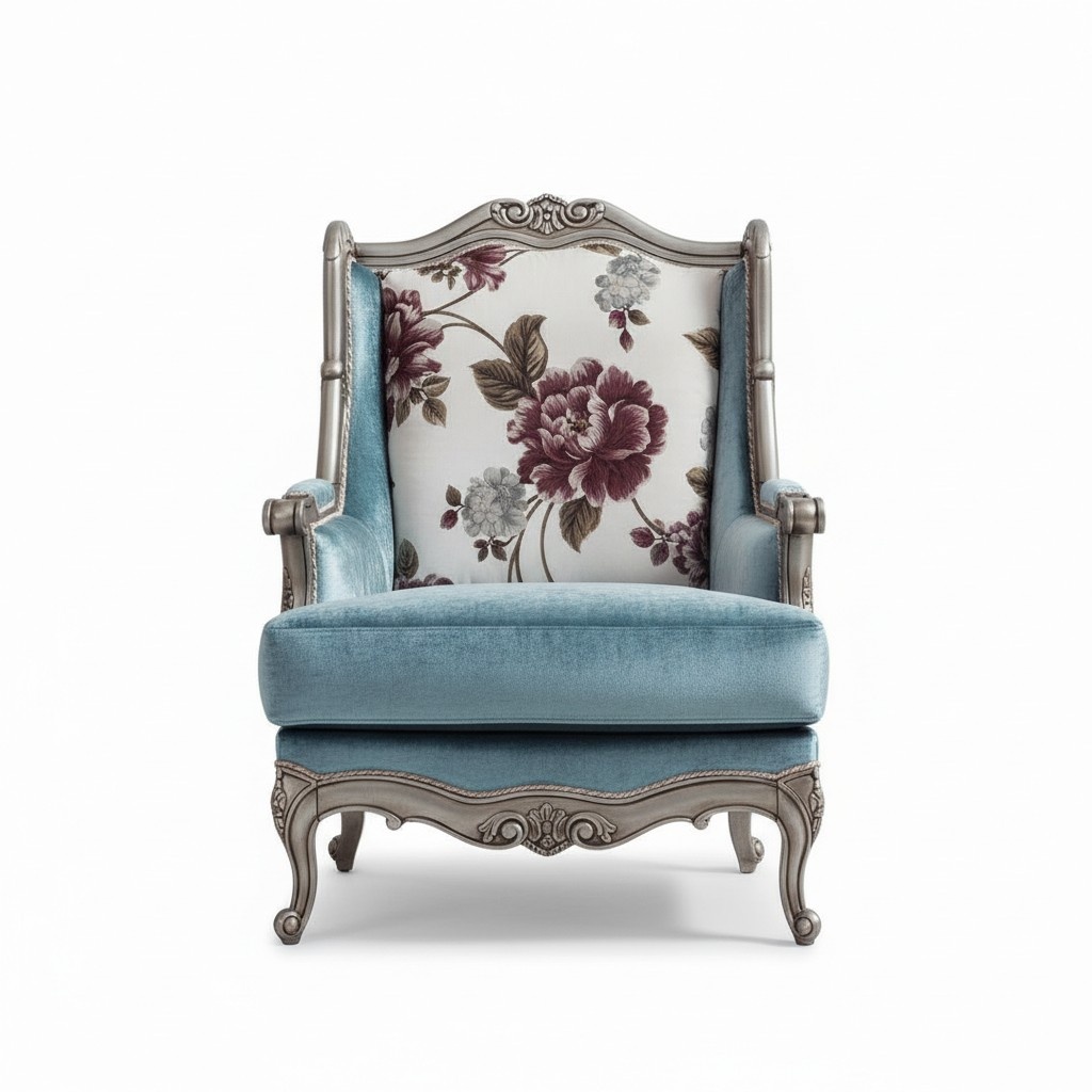 Armchair Single Seater Luxury 1Seater Seat Textile Seat Fabric Classic