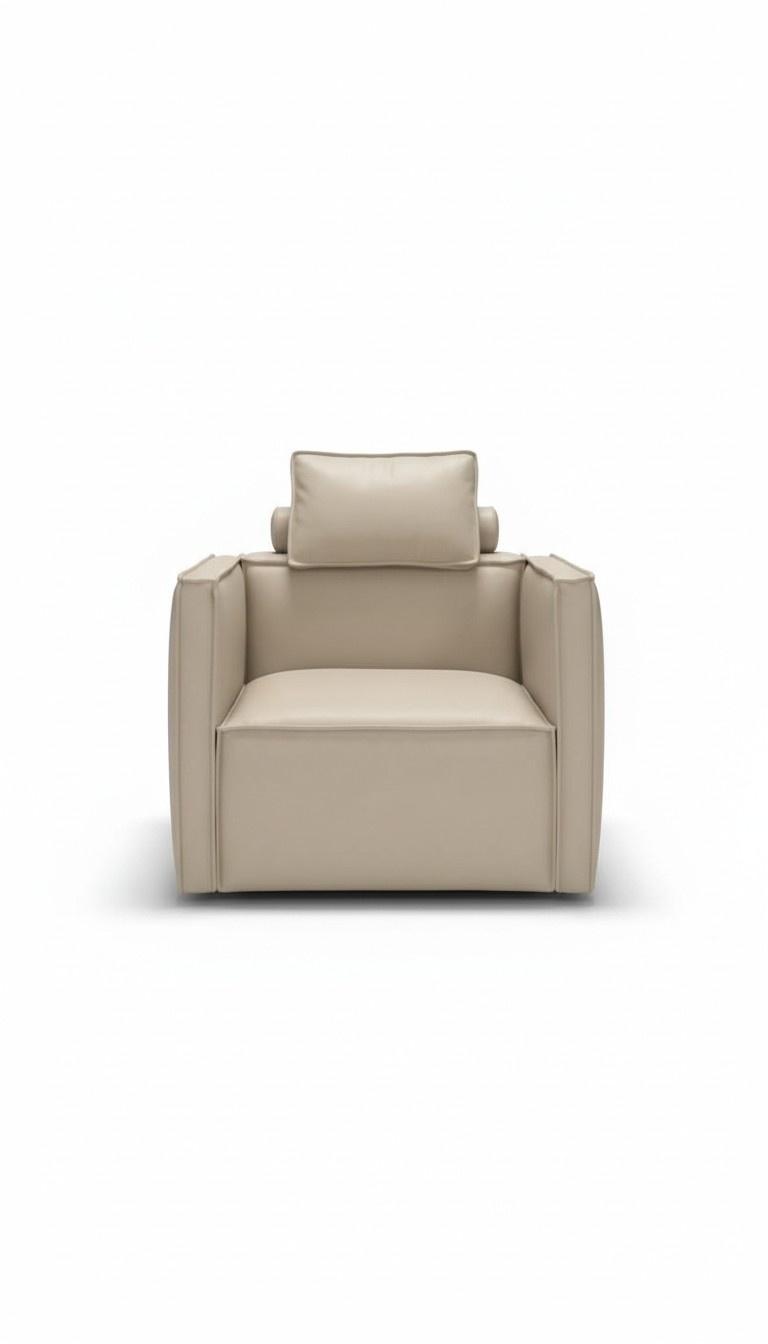 Armchair Single Seater Luxury 1 Seat Upholstery Seat Design Beige Seat Leather Prianera New