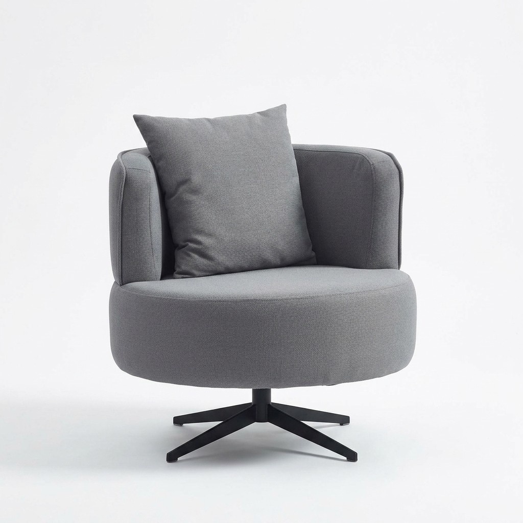 Armchair Single Seat Upholstered Chair Fabric Gray Seat Living Room Furniture