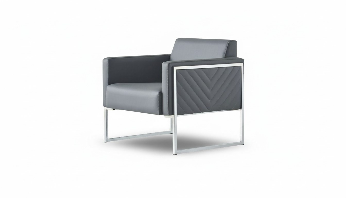 Armchair Office 1-Seater Gray Solid Modern Design Living Room