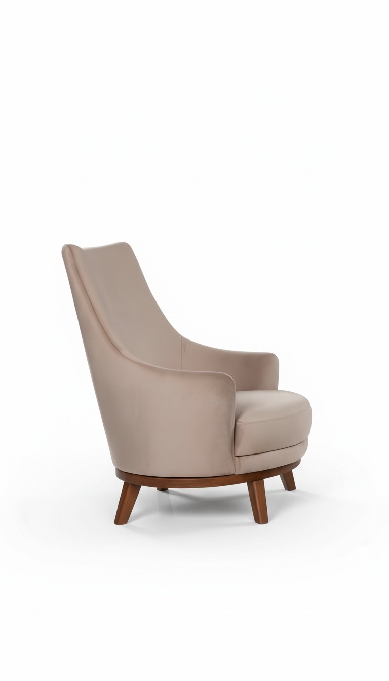 Armchair Single Seater Upholstery Furniture Living Room Textile Beige