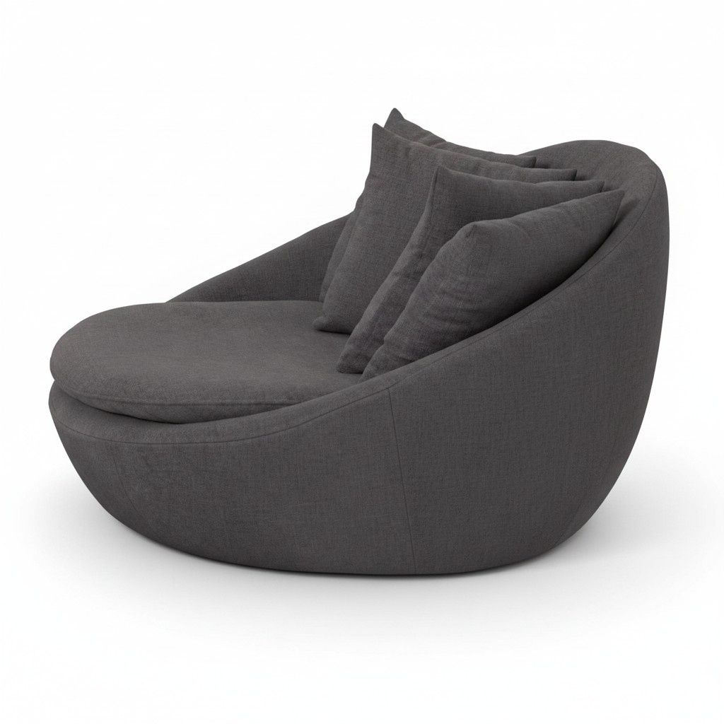 Armchair Upholstered Seater Modern Design Grey Lounge Luxury Living Room Club
