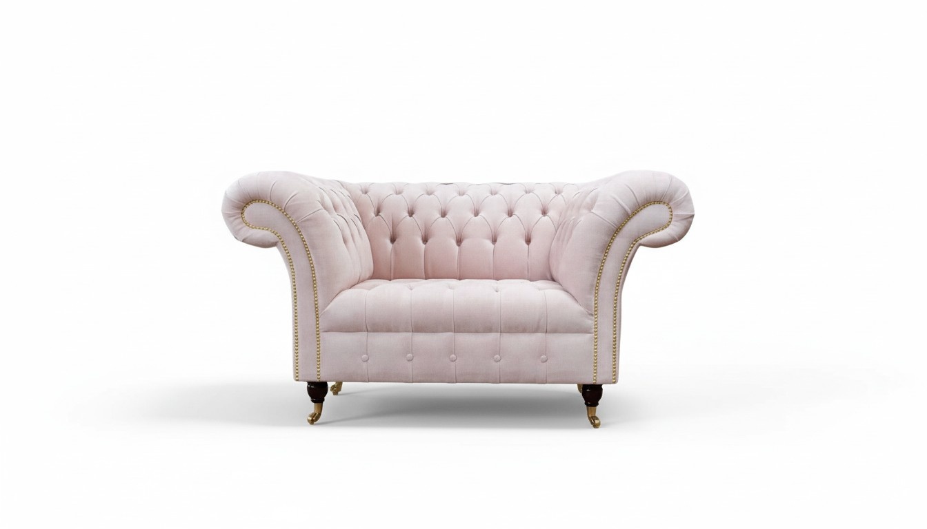 Armchair upholstery sofa textile Chesterfield couches 1 seater one-seater pink