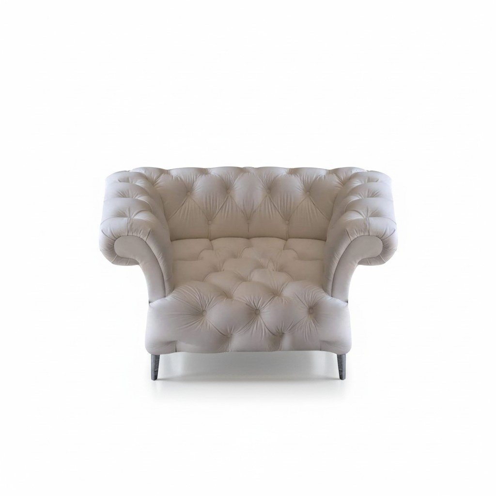 Chair White Chesterfield Upholstered Furniture Leather Seat Modern Decor New Furniture