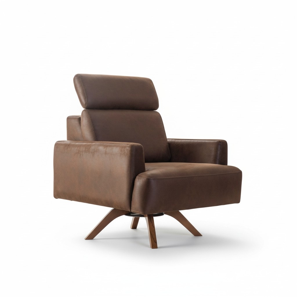 Armchair Wing Armchair Cocktail Armchair Imitation Leather Living Room Brown