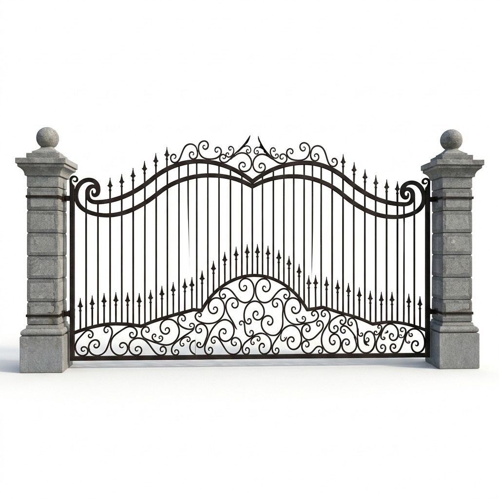 Exterior garden property railing fence classic wrought iron fence model 406