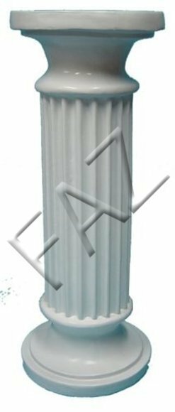 Full gloss white colored decor figure designed as an antique column 95cm