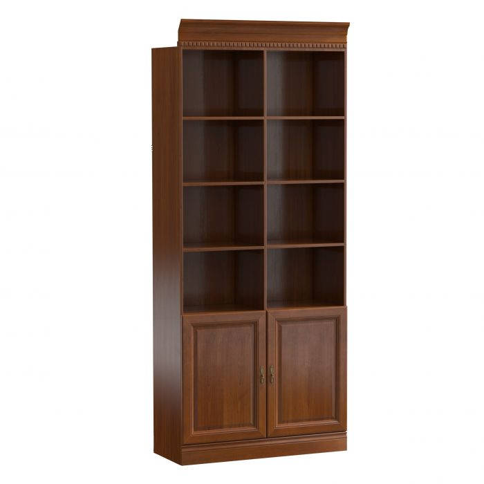 Classic country style wooden bookcase with swing doors & shelves - Model BA-3