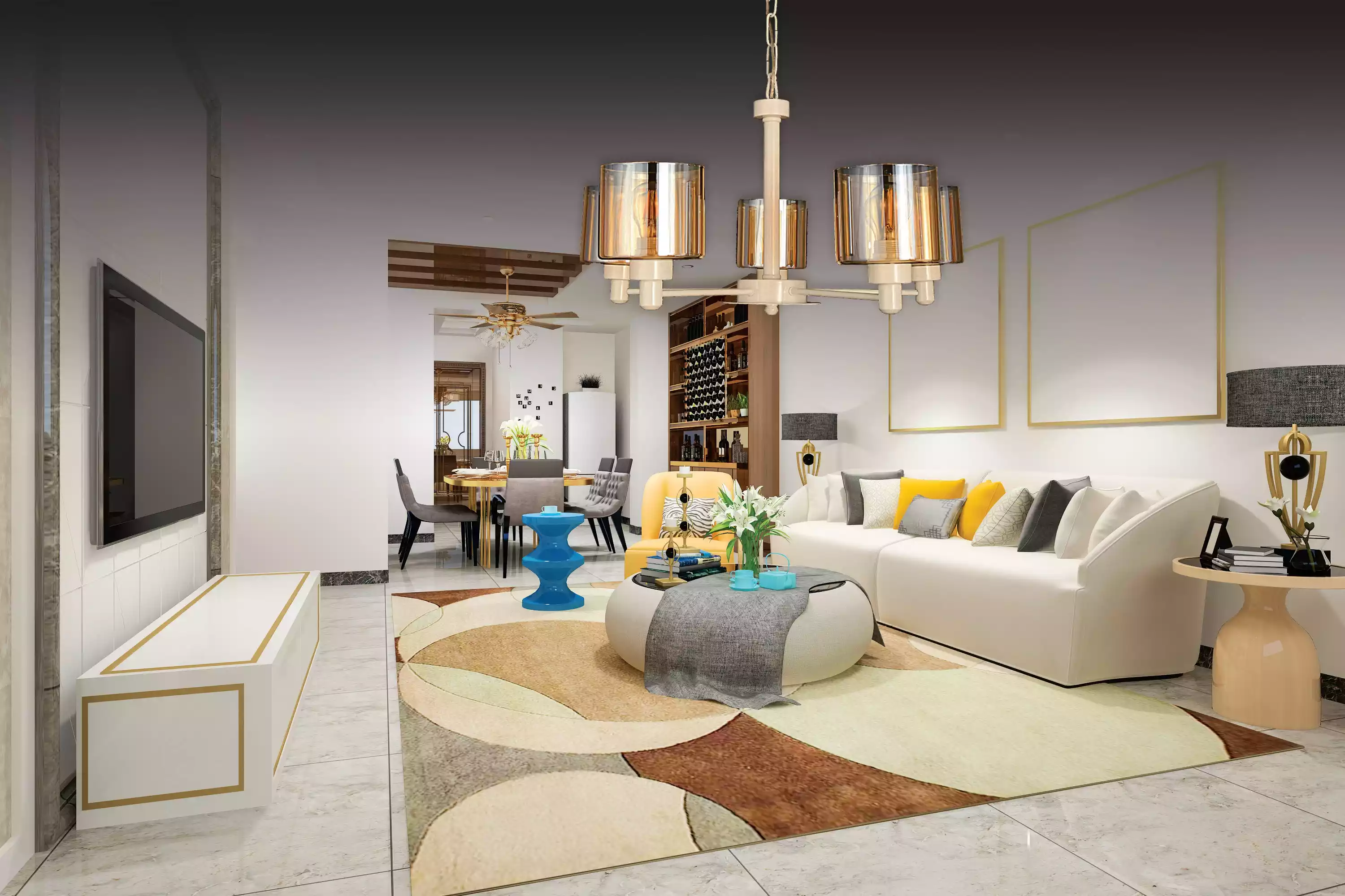 Ceiling lamp metal modern design living room hanging lamp chandelier ceiling light