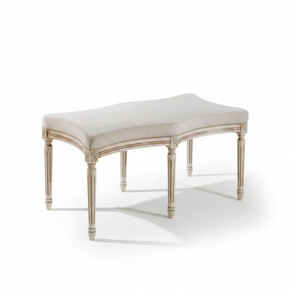 Bench Living room Bench Classic seating fabric Textile bench