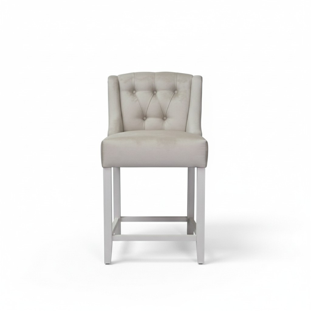 8x set chesterfield style bar stools, velvet fabric design