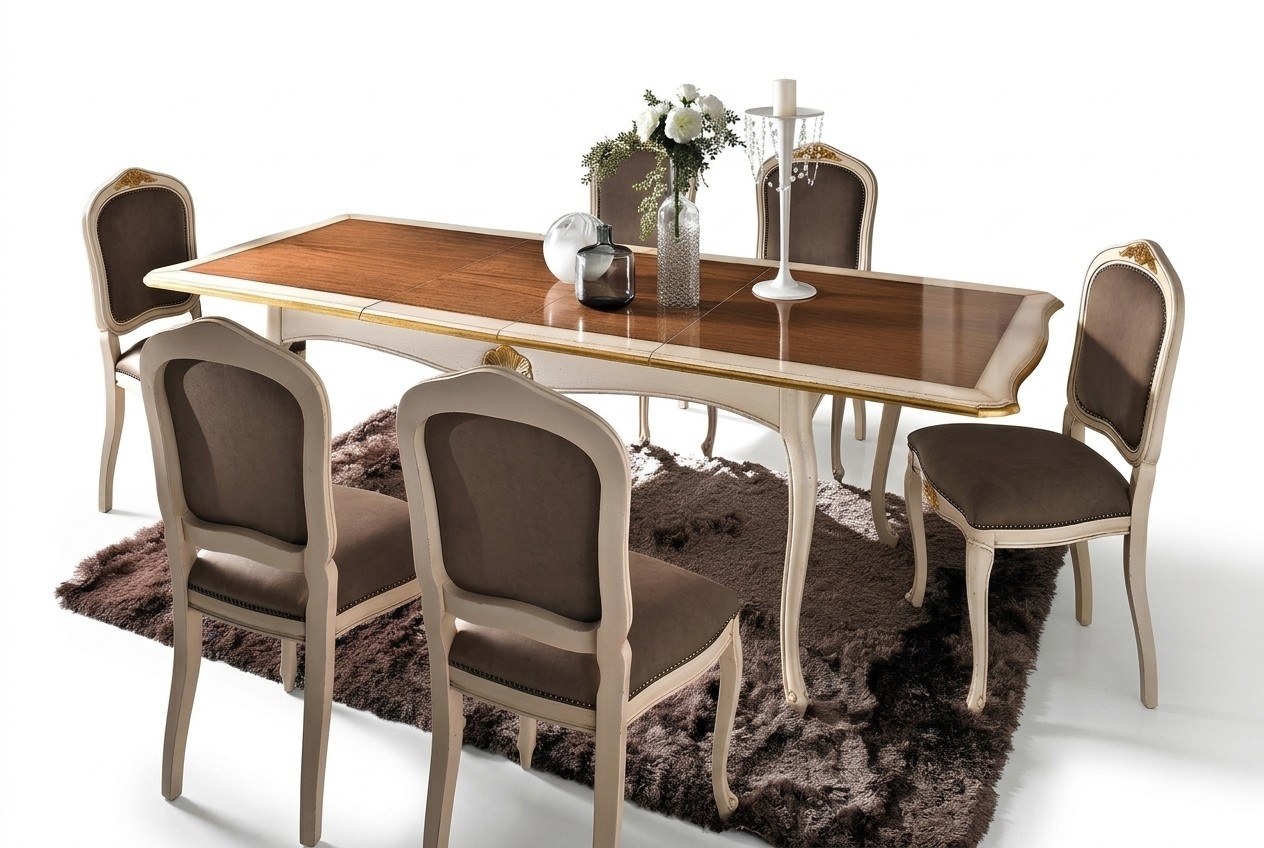 Baroque Antique Style Dining Table Real Wood Classic Design Tables Italy