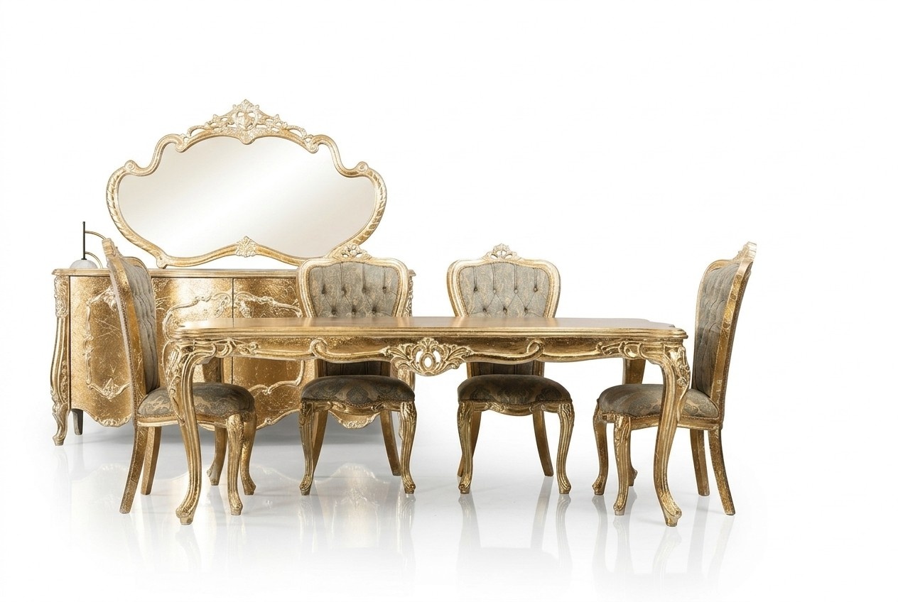 Baroque Antique Style Dining Table Real Wood Classic Tables Rococo