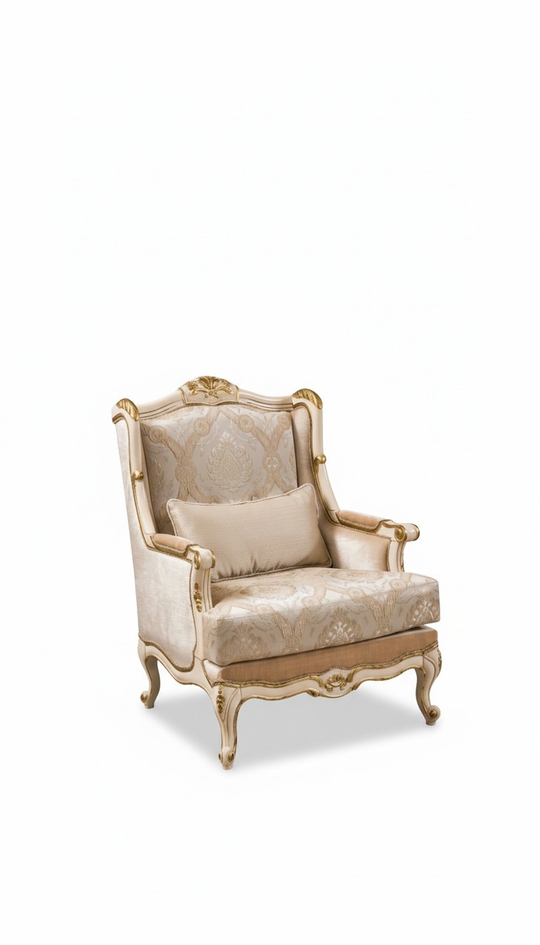 Baroque Armchair Gold Beige Armchair Single Seater Classic Style Velvet