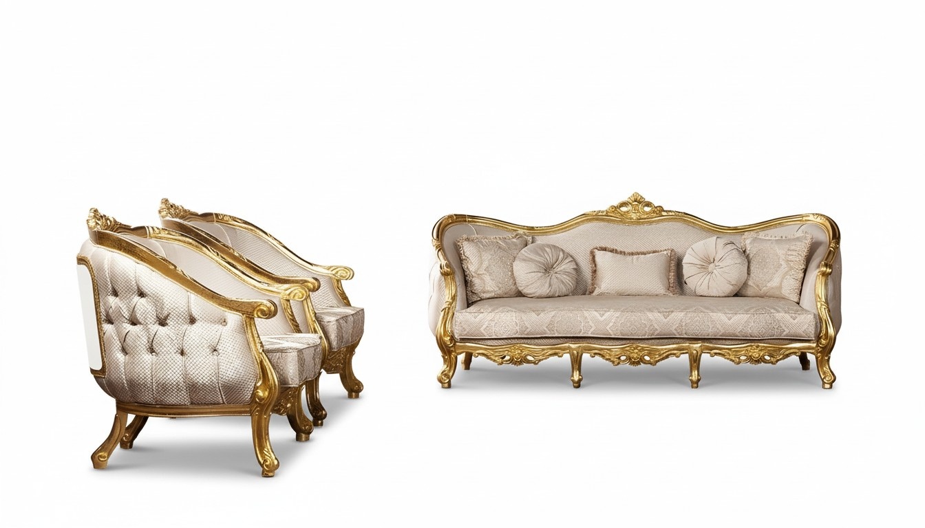 Baroque Sofa Set 3+1+1 Seater Chesterfield Sofa Sofas Armchairs Seat Set