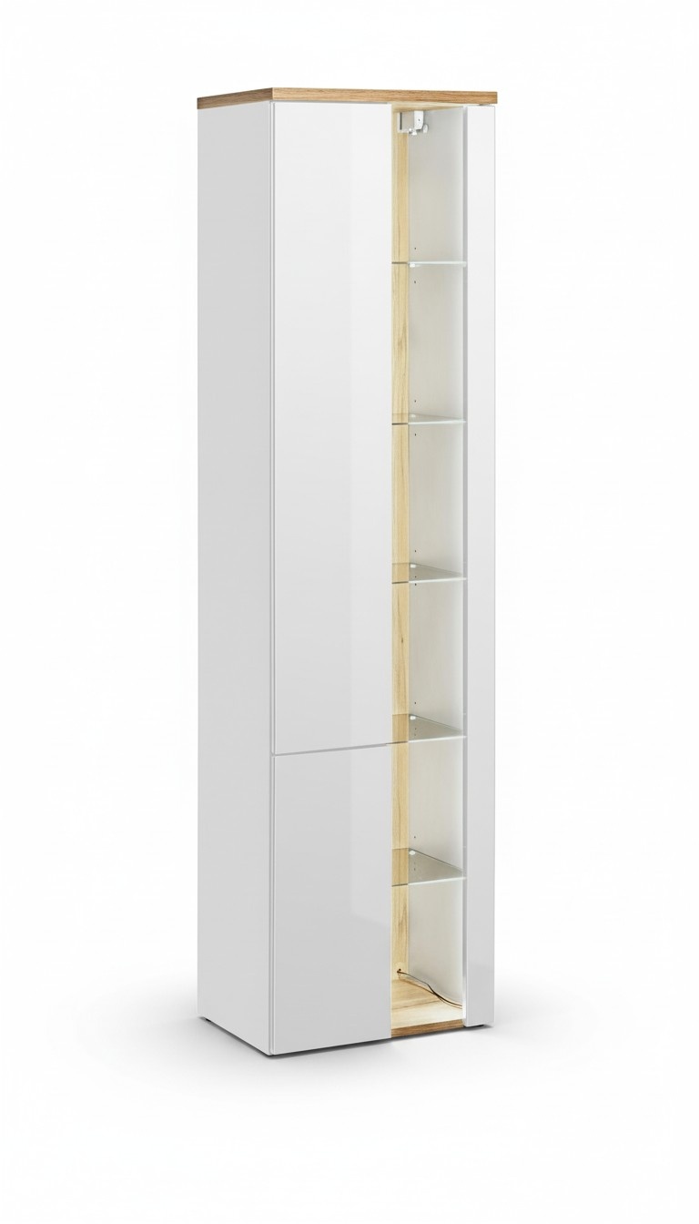 Bathroom cabinet bathroom tall cabinet shelf bathroom furniture shelves bathroom mirror 45x33x170cm
