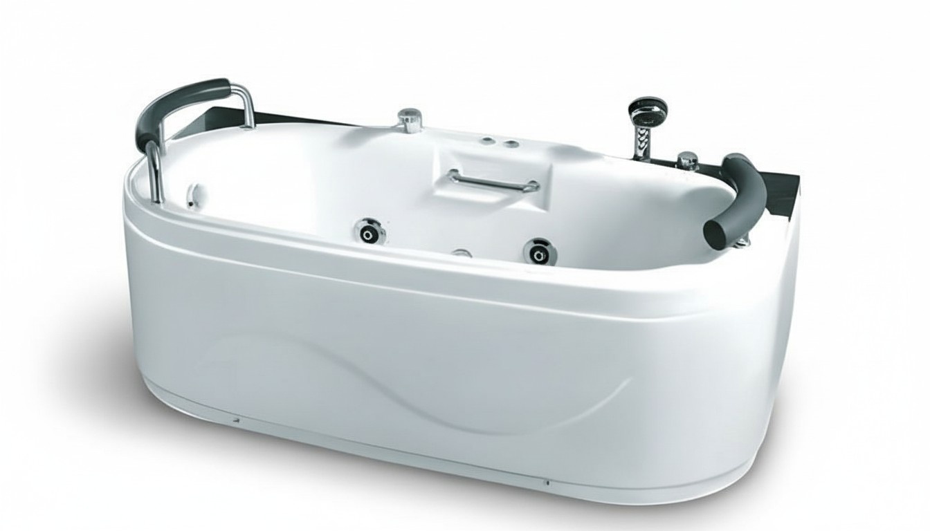 Luxury bathtub with whirlpool, wellness tub, bubble bath, dimensions 170x85 cm.