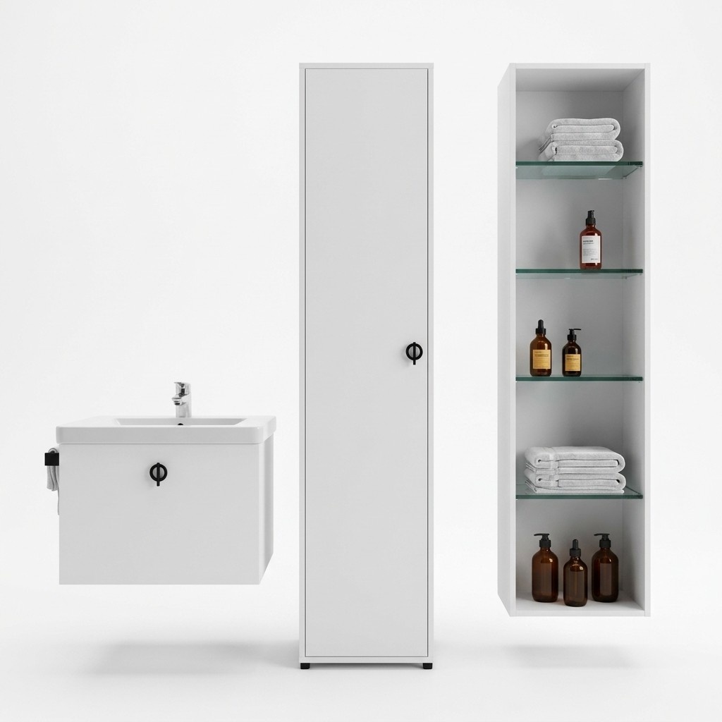 Bathroom Cabinet White Colour Modern Luxury Rectangular Bathroom Cabinet Bathroom