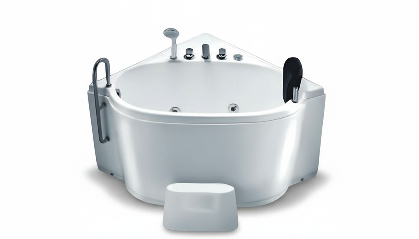 Bathtub Whirlpool Design Bathtub Acrylic Bathtub Space-Saving Bathtub Comfort Bathtub 100x100 cm
