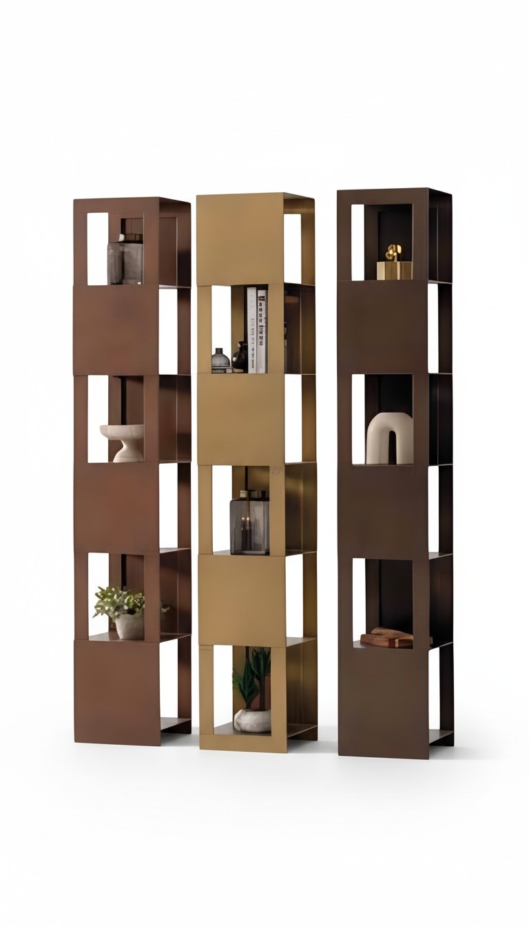 Standing Shelf Room Divider – Shelf as a Flexible Partition in the Living Space, 3-Piece Set
