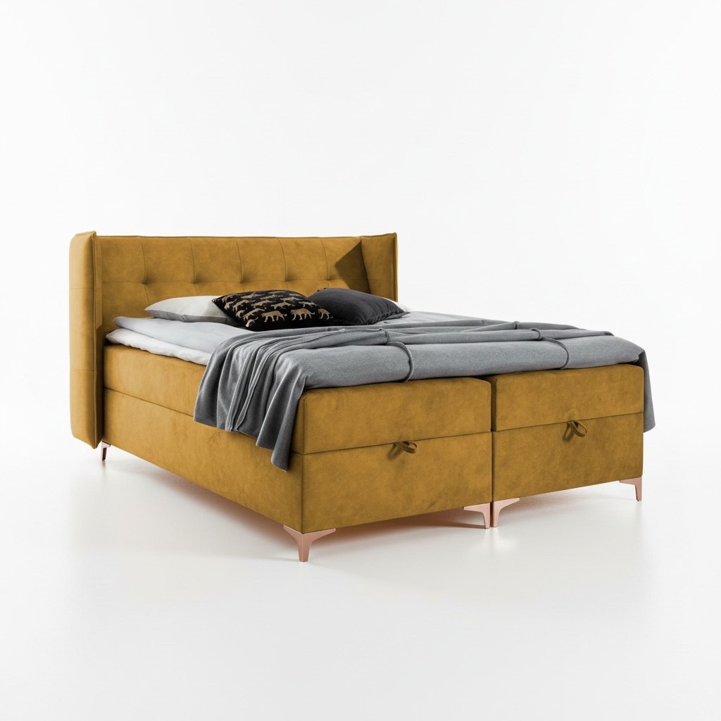 Bed 160x200cm luxury design furniture bedroom box spring bed double new