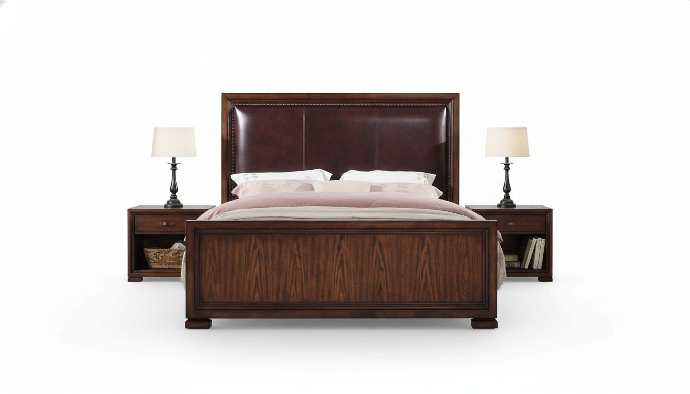 Bed 2x Nightstand 3 pcs Bedroom Sets Designer Luxury Beds Complete Set