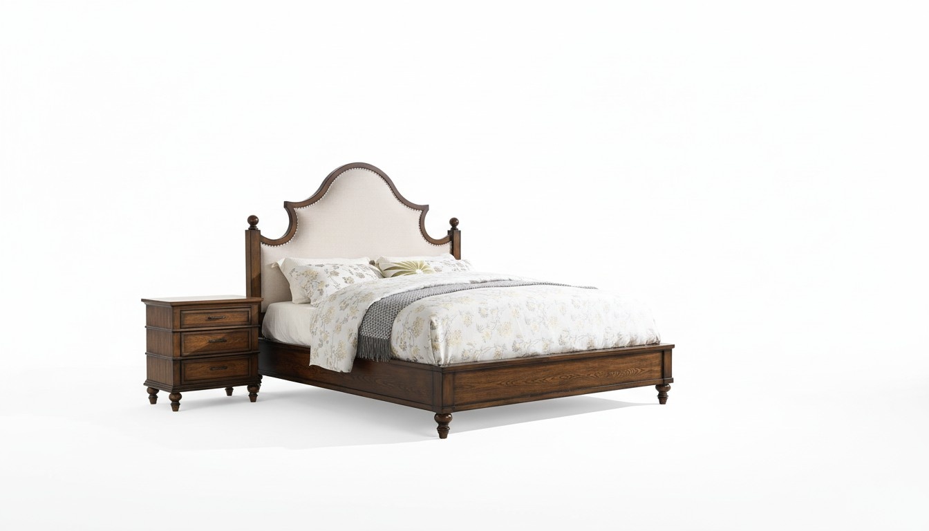 Bed 2x bedside table 3 piece bedroom set design upholstery furniture luxury beds new