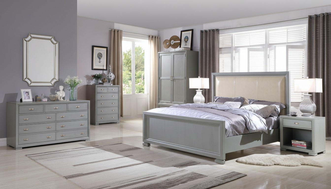 Bed 2x nightstand 3 pcs bedroom set beds furniture chesterfield 180x200cm