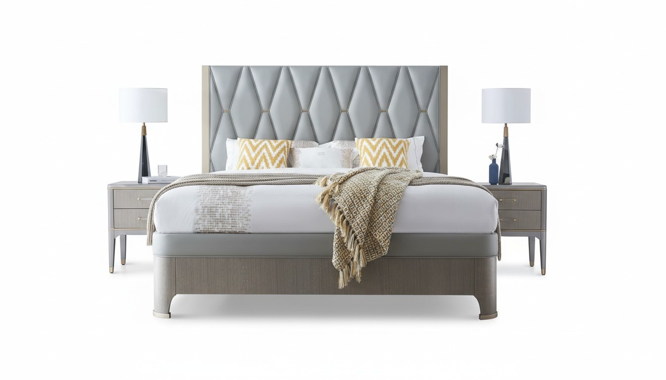 Bed 2x Bedside Table 3 Piece Bedroom Set Design Modern Luxury Group Sets Wood