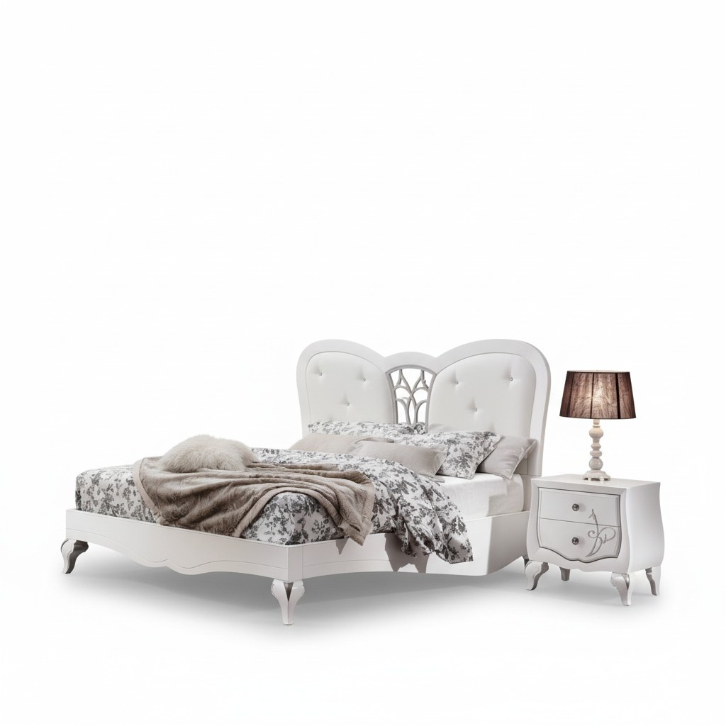 Bed 2x Bedside Tables 3 pcs. Bedroom Set Design Furniture Modern Luxury New