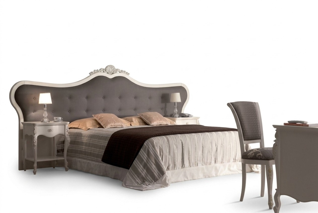 Bed 2x bedside tables design bedroom 3 pieces. Classic luxury set of furniture