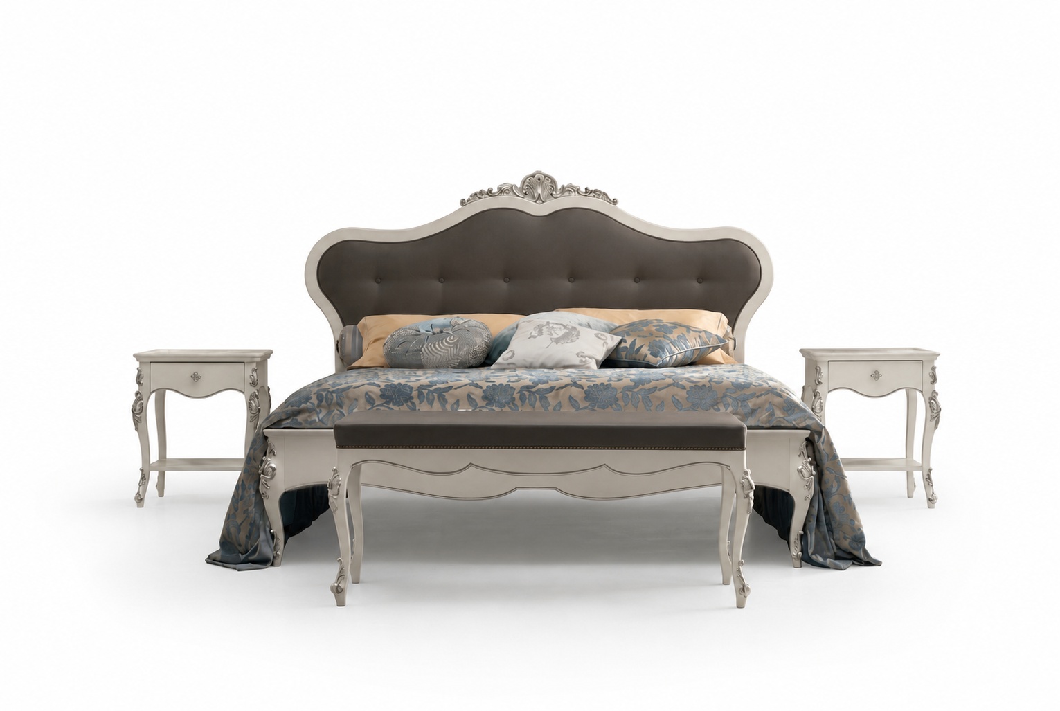 bed 2x bedside tables luxury beds furniture 4 pieces wood classic bedroom