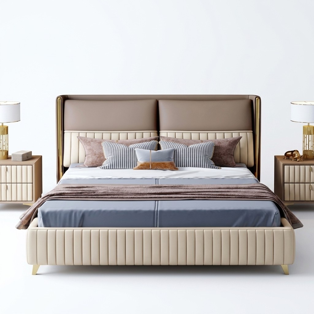 Bed 3 piece bedroom set design modern luxury bedroom bedside table beds !