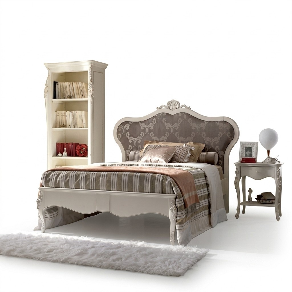 bed 3 pieces Bedroom Design Modern Luxury Bedside Bookcase