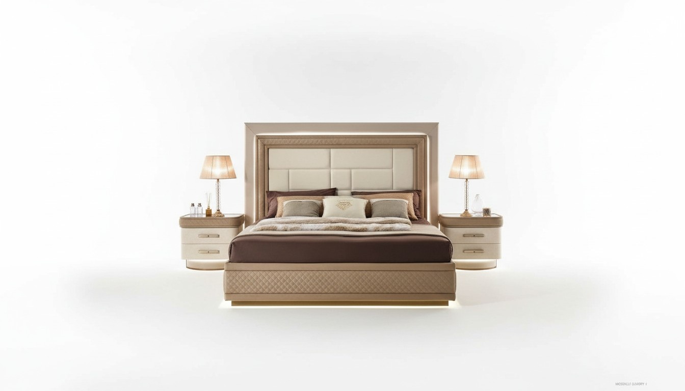 Bed Bed Frame Wood Double Bedroom Modern Double Bed Furniture Luxury Bedding