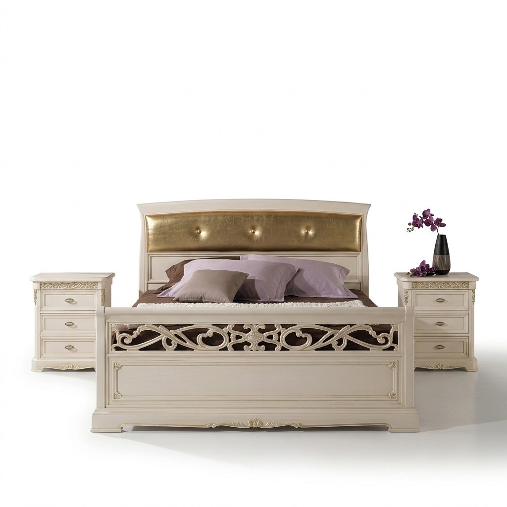 Bed Bedroom Furniture Furnishing Complete Set Double Sets Beds 3 pcs.