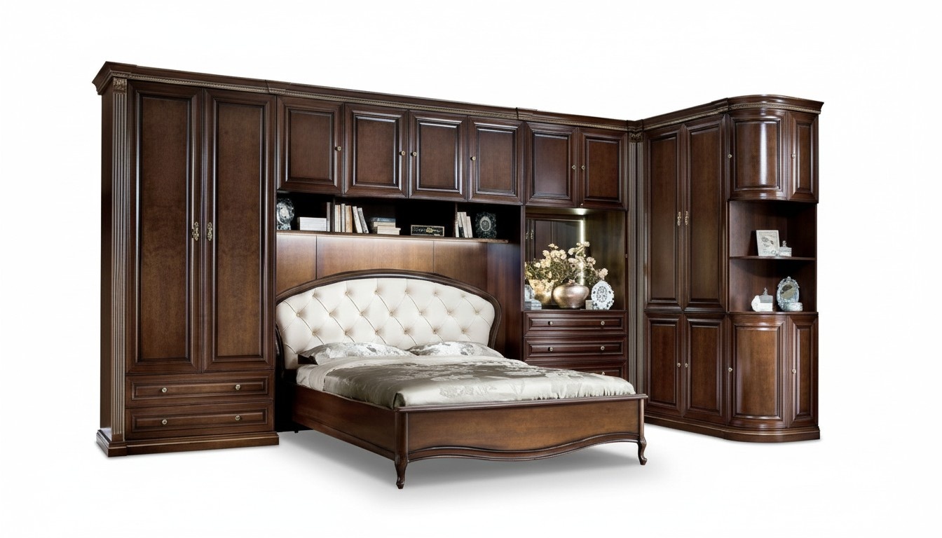 Bed Bedroom Royal Bedroom + Upper Cabinet New Verona IV