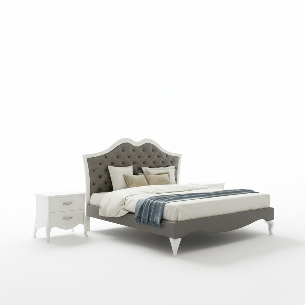 Bed Bedroom Set Bed 2x Bedside Table Modern Italian Furniture 3pcs