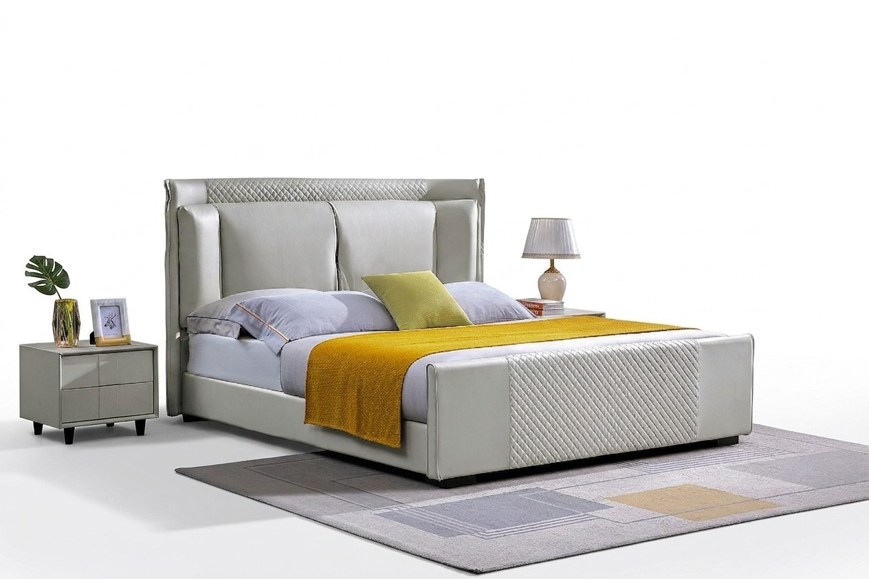 Bed bedroom set design furniture luxury beds 2x bedside table 3-piece bed frame