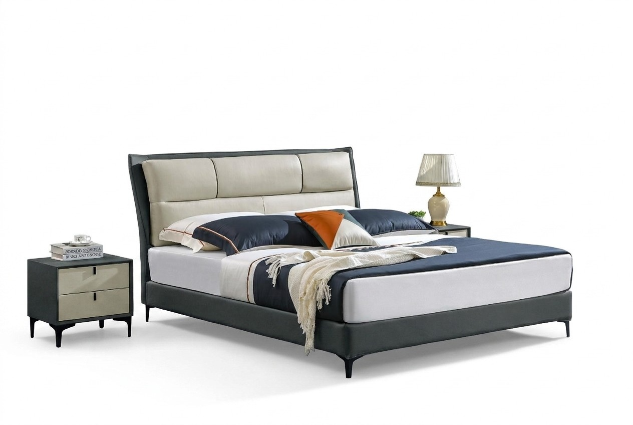Bed bedroom sets designer luxury beds complete set 2x bedside table 3 pcs..