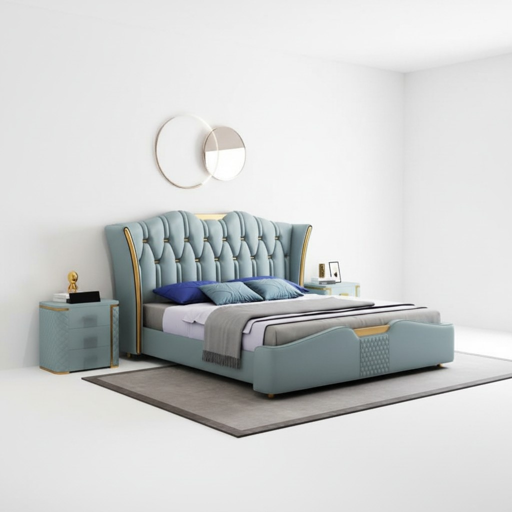 Bed Beds Double Hotel Luxury Stainless Steel Modern Designer Bedroom