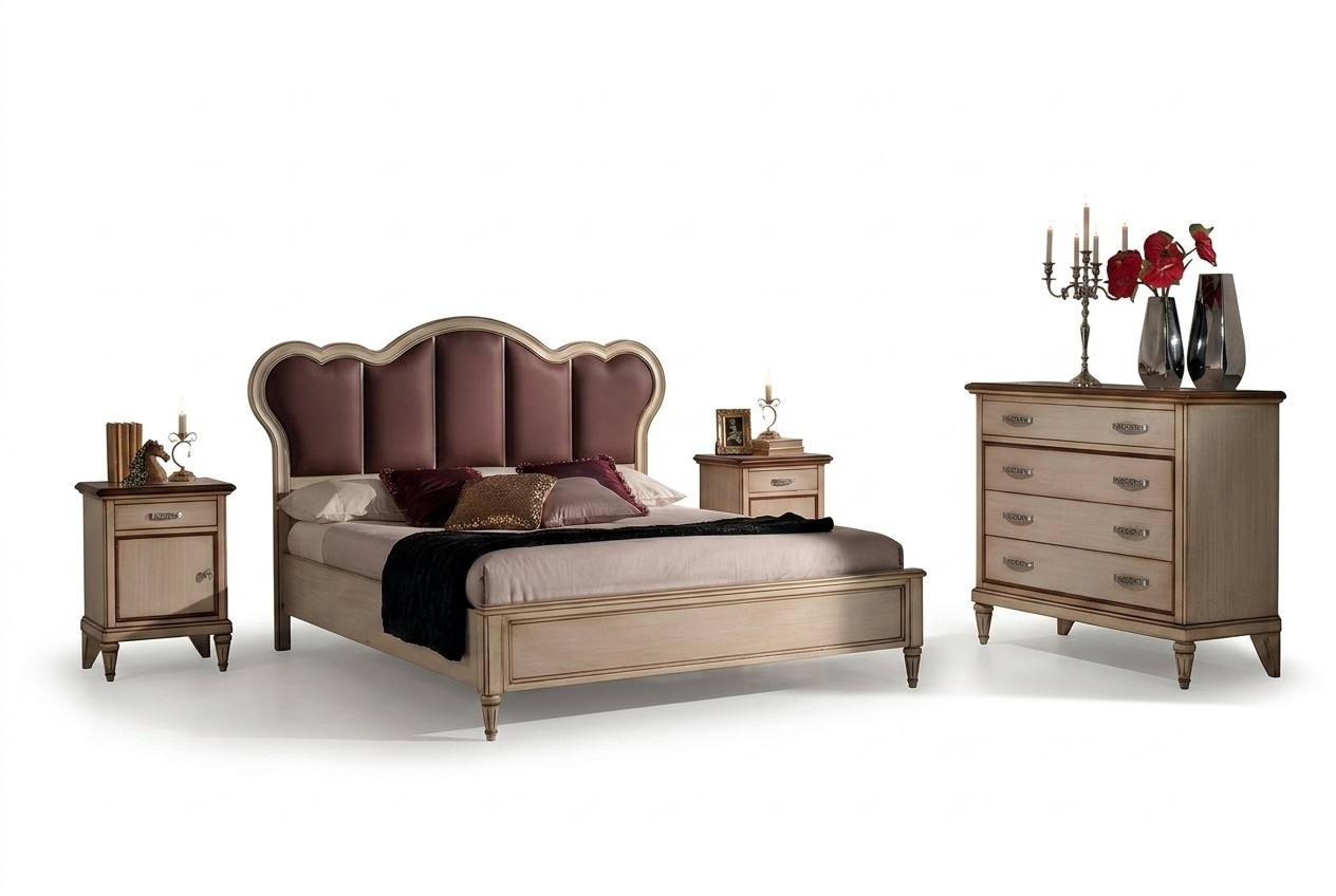 Bed Nightstand Dresser Bedroom Set Design Classic Luxury Beds New