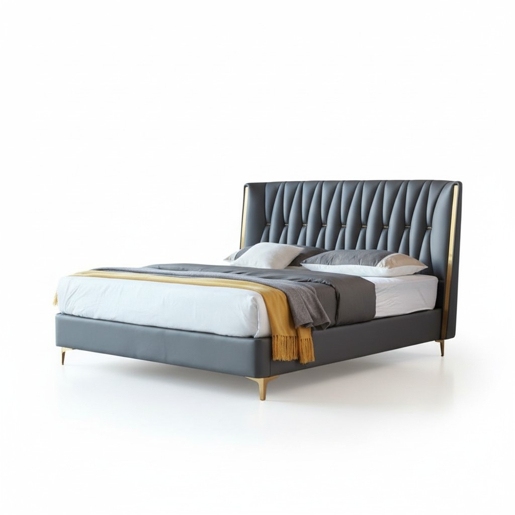 Black designer youth luxury complete double bed bedroom new