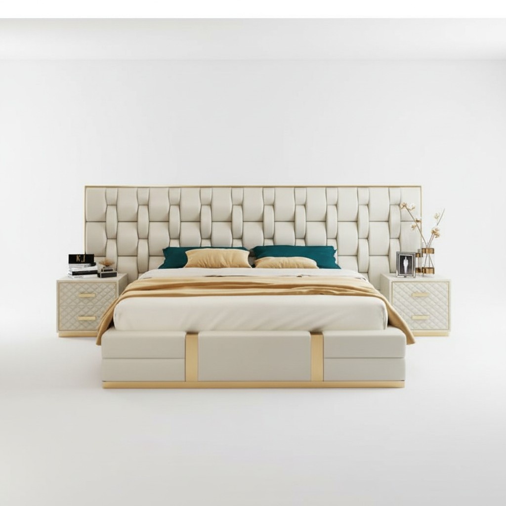 Bed upholstery design luxury double hotel beds beige luxury hotel new